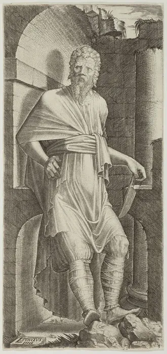 Framed Print : St Bartholomew. Plate 5. From: Christ and the Apostles, c.1545. Creator: Lambert Suavius Framed Print : St Bartholomew. Plate 5. From: Christ and the Apostles, c.1545. Creator: Lambert Suavius