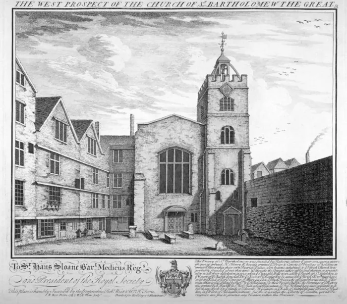 Framed Print : St Bartholomew-the-Great, City of London, 1737. Artist: William Henry Toms Framed Print : St Bartholomew-the-Great, City of London, 1737. Artist: William Henry Toms