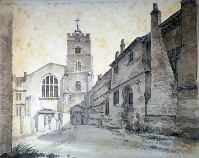 Framed Print : St Bartholomew-the-Great, City of London, 1803. Artist: C John M Whichelo Framed Print : St Bartholomew-the-Great, City of London, 1803. Artist: C John M Whichelo