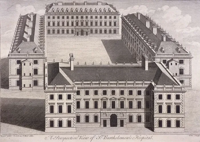 Framed Print : St Bartholomews Hospital, London, c1740. Artist: William Henry Toms Framed Print : St Bartholomews Hospital, London, c1740. Artist: William Henry Toms