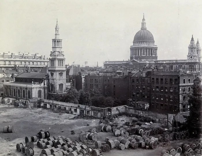 Framed Print : St Bartholomew's Hospital, London: ground between Christchurch and St Pauls, c1908 Framed Print : St Bartholomew's Hospital, London: ground between Christchurch and St Pauls, c1908
