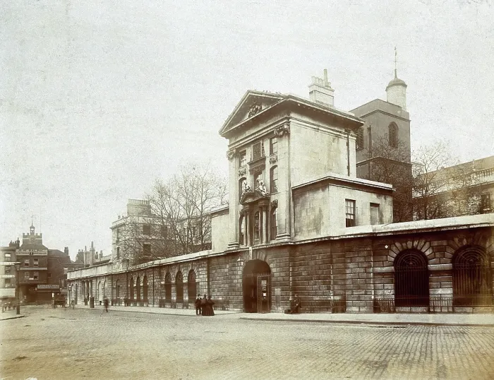 Framed Print : St Bartholomew's Hospital, London: Smithfield Gate, c1890. Creator: Unknown. St Bartholomew's Hospital, London: Smithfield Gate, c1890. Creator: Unknown Framed Print : St Bartholomew's Hospital, London: Smithfield Gate, c1890. Creator: Unknown. St Bartholomew's Hospital, London: Smithfield Gate, c1890. Creator: Unknown