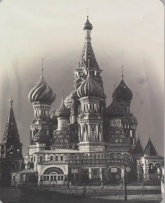 Framed Print : St. Basils Cathedral, Red Square, Moscow, ca. 1860. Creator: Unknown Framed Print : St. Basils Cathedral, Red Square, Moscow, ca. 1860. Creator: Unknown