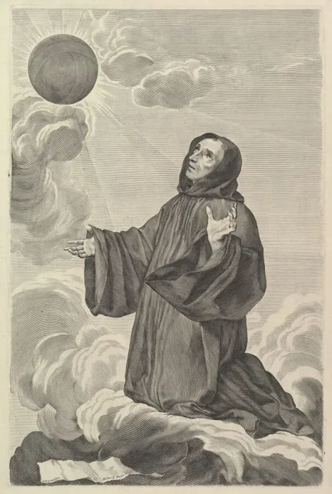 Framed Print : St. Benedict in Ecstasy. Creator: Claude Mellan Framed Print : St. Benedict in Ecstasy. Creator: Claude Mellan