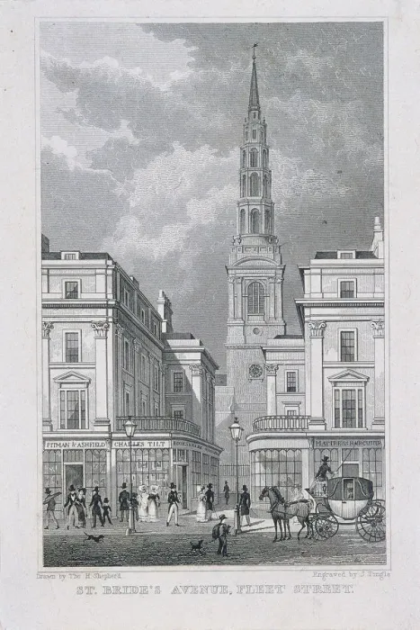 Framed Print : St Brides Avenue, London, 1829. Artist: James Tingle Framed Print : St Brides Avenue, London, 1829. Artist: James Tingle