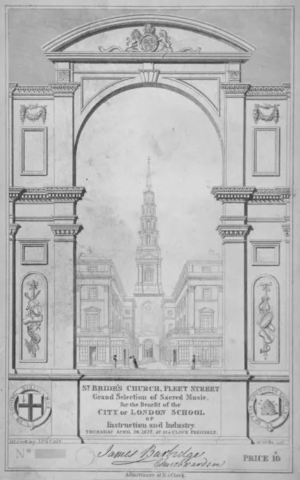 Framed Print : St Brides Church, Fleet Street, City of London, 1827. Artist: W Wallis Framed Print : St Brides Church, Fleet Street, City of London, 1827. Artist: W Wallis
