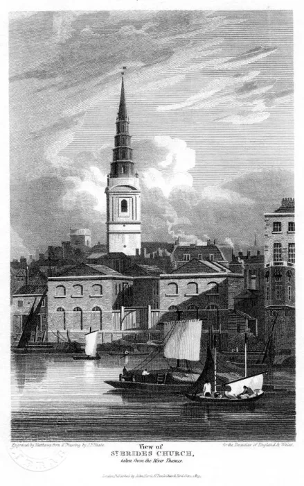 Framed Print : St Brides Church, London, 1815. Artist: Matthews Framed Print : St Brides Church, London, 1815. Artist: Matthews
