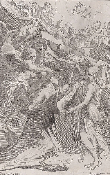 St. Carlo Borromeo surrounded by angels, 1650-70. Creator: Unknown