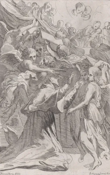Framed Print : St. Carlo Borromeo surrounded by angels, 1650-70. Creator: Unknown Framed Print : St. Carlo Borromeo surrounded by angels, 1650-70. Creator: Unknown
