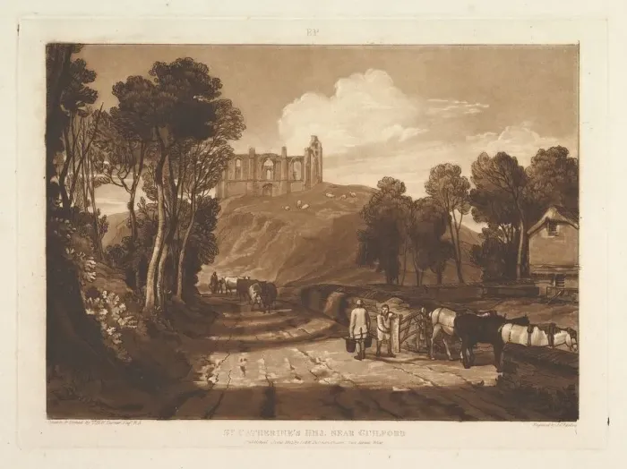 Framed Print : St. Catharines Hill near Guilford (Liber Studiorum, part VII, plate 33), June 1811 Framed Print : St. Catharines Hill near Guilford (Liber Studiorum, part VII, plate 33), June 1811