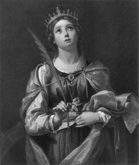 Framed Print : St Catherine, 19th century. Artist: F Knolle Framed Print : St Catherine, 19th century. Artist: F Knolle