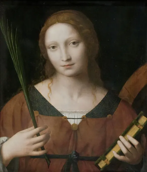 Framed Print : St Catherine of Alexandria, 1495-1532. Creators: Leonardo da Vinci, Bernardino Luini Framed Print : St Catherine of Alexandria, 1495-1532. Creators: Leonardo da Vinci, Bernardino Luini