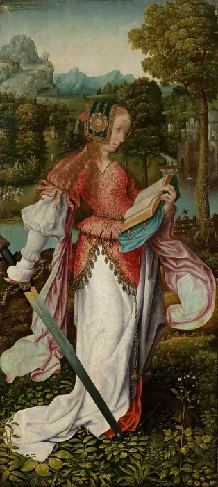 Framed Print : St Catherine, c1510-1520. Creator: Master of Frankfurt Framed Print : St Catherine, c1510-1520. Creator: Master of Frankfurt