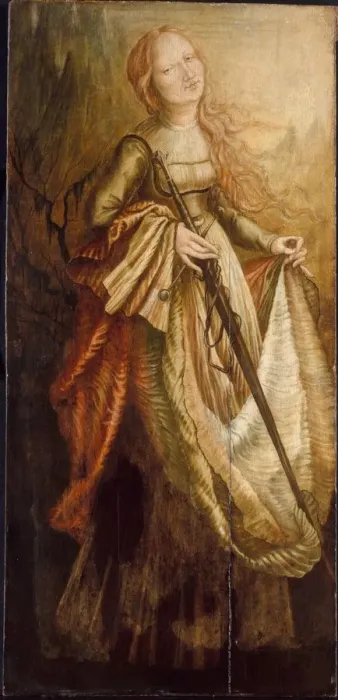 Framed Print : St. Catherine, early 1970s. Creator: Matthias Grünewald (German, c. 1480-1528), imitator of Framed Print : St. Catherine, early 1970s. Creator: Matthias Grünewald (German, c. 1480-1528), imitator of
