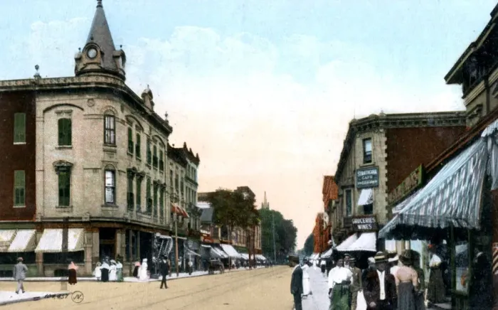 Framed Print : St Catherine Street, Montreal, Canada, c1900s Framed Print : St Catherine Street, Montreal, Canada, c1900s