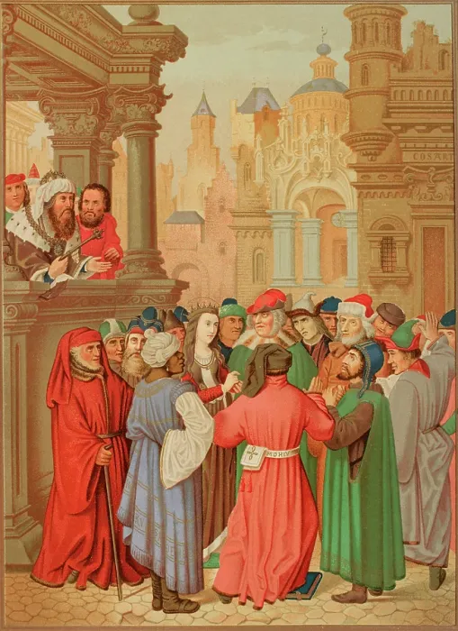 Framed Print : St Catherine surrounded by the Doctors of Alexandria, c1510-1520, (1878). Creator: Unknown Framed Print : St Catherine surrounded by the Doctors of Alexandria, c1510-1520, (1878). Creator: Unknown