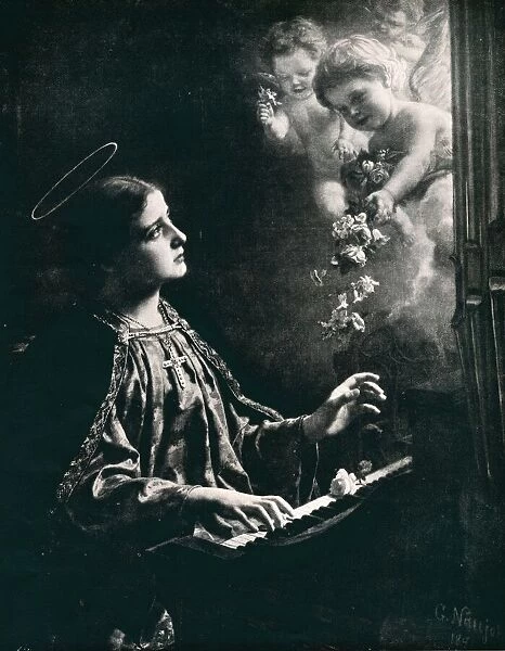 St. Cecilia, 1891, (1911). Artist: Gustav Naujok