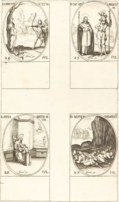 Framed Print : St. Christina; St. James, Apostle, and St. Christopher; St. Anne; Seven Sleepers of E Framed Print : St. Christina; St. James, Apostle, and St. Christopher; St. Anne; Seven Sleepers of E