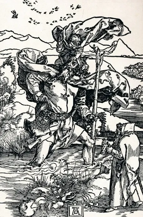 Framed Print : St Christopher, 1500 (1906). Artist: Albrecht Durer Framed Print : St Christopher, 1500 (1906). Artist: Albrecht Durer