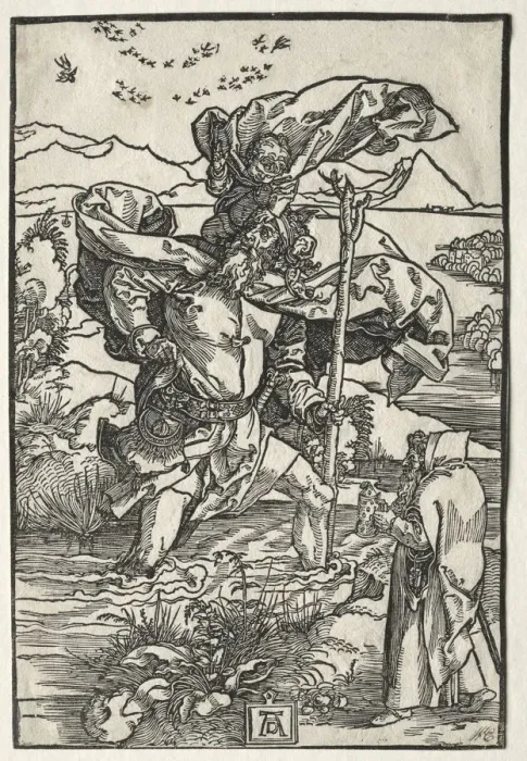 Framed Print : St. Christopher with the Birds, c. 1501-1504. Creator: Albrecht Dürer (German, 1471-1528) Framed Print : St. Christopher with the Birds, c. 1501-1504. Creator: Albrecht Dürer (German, 1471-1528)