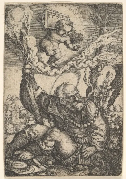 Framed Print : St. Christopher, early 16th century. Creator: Barthel Beham Framed Print : St. Christopher, early 16th century. Creator: Barthel Beham