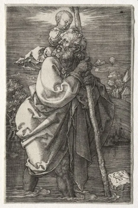 Framed Print : St. Christopher, Facing to the Left, 1521. Creator: Albrecht Dürer (German, 1471-1528) Framed Print : St. Christopher, Facing to the Left, 1521. Creator: Albrecht Dürer (German, 1471-1528)