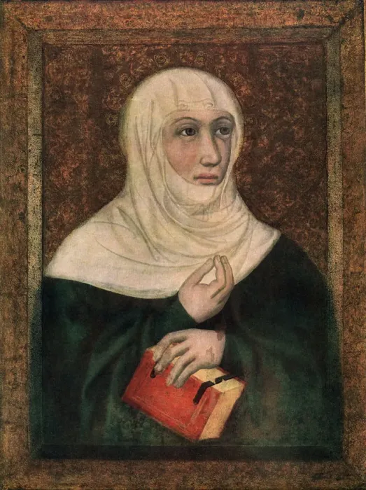 Framed Print : St Clara, 1365-1367 (1955). Artist: Master Theodoric Framed Print : St Clara, 1365-1367 (1955). Artist: Master Theodoric