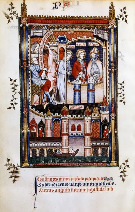 Framed Print : St Denis in chains, 1317