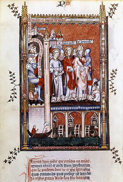 St Denis is shown the martyrs, 1317