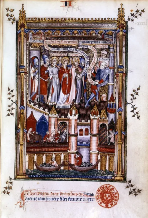 Framed Print : St Denis before Sisinnius, 1317 Framed Print : St Denis before Sisinnius, 1317