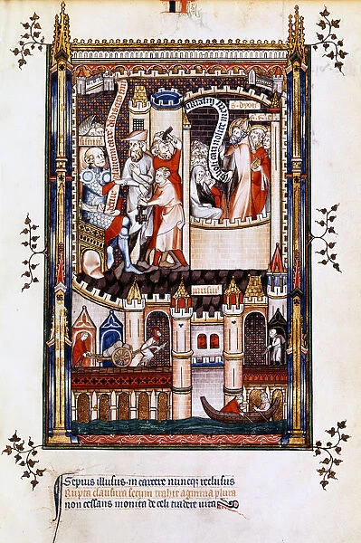 St Denis, St Rusticus and St Eleutherius in prison, 1317