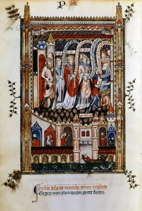 Framed Print : St Denis taken to Sisinnius, 1317 Framed Print : St Denis taken to Sisinnius, 1317
