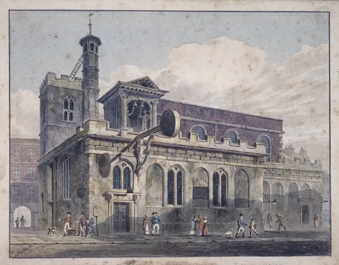 Framed Print : St Dunstan in the West, London, 1811. Artist: George Shepherd Framed Print : St Dunstan in the West, London, 1811. Artist: George Shepherd