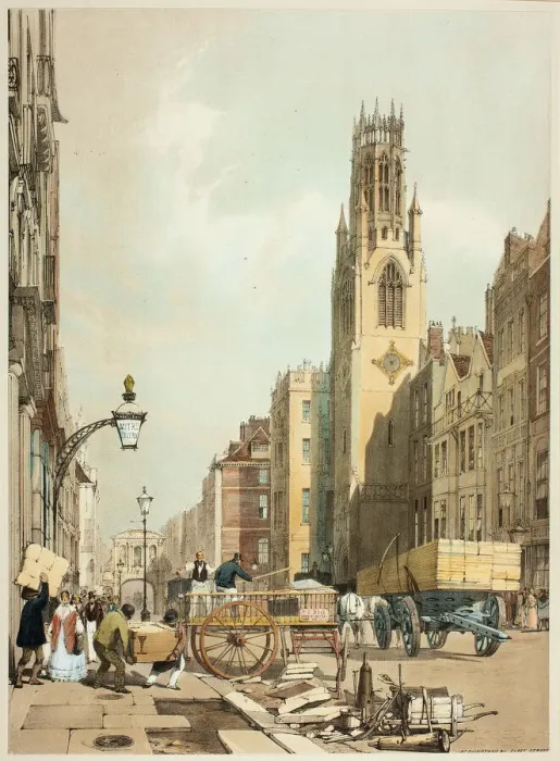 Framed Print : St. Dunstans Fleet Street, plate 23 from Original Views of London as It Is, 1842 Framed Print : St. Dunstans Fleet Street, plate 23 from Original Views of London as It Is, 1842