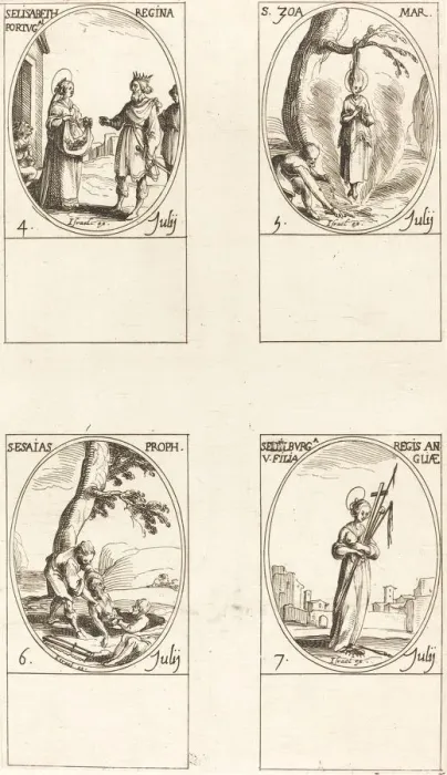 Framed Print : St. Elizabeth of Portugal; St. Zoe; St. Isaiah, Prophet; St. Edelburge Framed Print : St. Elizabeth of Portugal; St. Zoe; St. Isaiah, Prophet; St. Edelburge