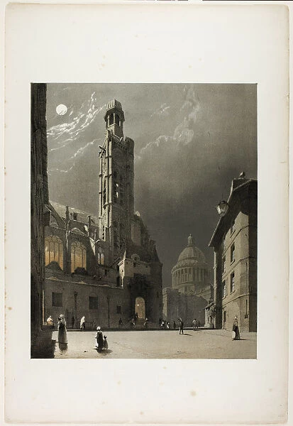St Etienne du Mont and the Pantheon, Paris, plate 20 from Picturesque Architecture in