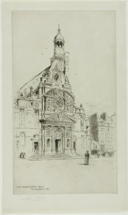 Framed Print : St. Etienne du Mont, Paris, 1890. Creator: Charles John Watson Framed Print : St. Etienne du Mont, Paris, 1890. Creator: Charles John Watson