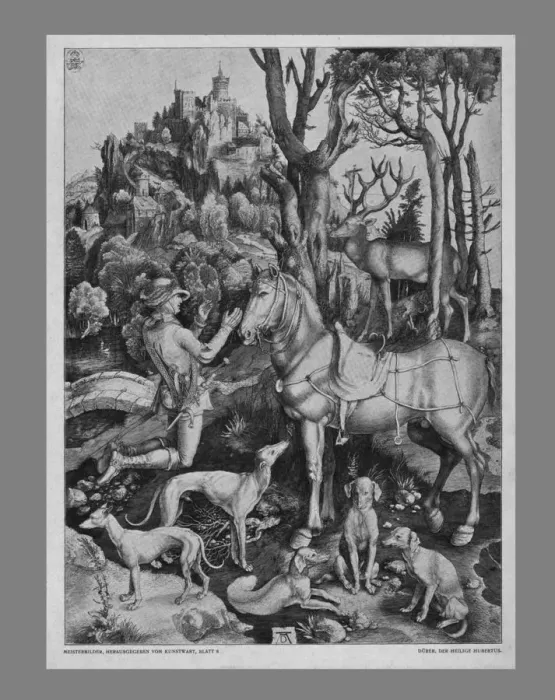 Framed Print : St Eustace, c1501, (19th century) Framed Print : St Eustace, c1501, (19th century)