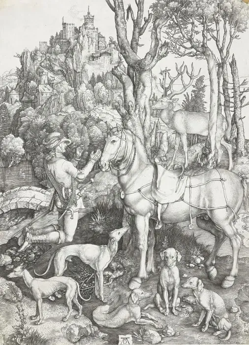 Framed Print : St. Eustace, c.1501. Creator: Albrecht Durer Framed Print : St. Eustace, c.1501. Creator: Albrecht Durer