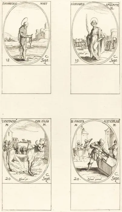 Framed Print : St. Ferreolus;St. Januarius;St. Eustachius & his Children;Sts Framed Print : St. Ferreolus;St. Januarius;St. Eustachius & his Children;Sts