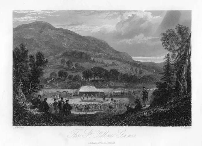 Framed Print : The St Fillan Games, Scotland, 19th century(?). Artist: W Forrest Framed Print : The St Fillan Games, Scotland, 19th century(?). Artist: W Forrest