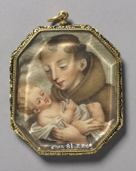 Framed Print : St. Francis with Christ Child (verso), c. 1660. Creator: Unknown Framed Print : St. Francis with Christ Child (verso), c. 1660. Creator: Unknown