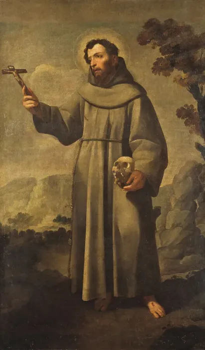 Framed Print : St Francis. Creator: School of Francisco de Zurbarán Framed Print : St Francis. Creator: School of Francisco de Zurbarán