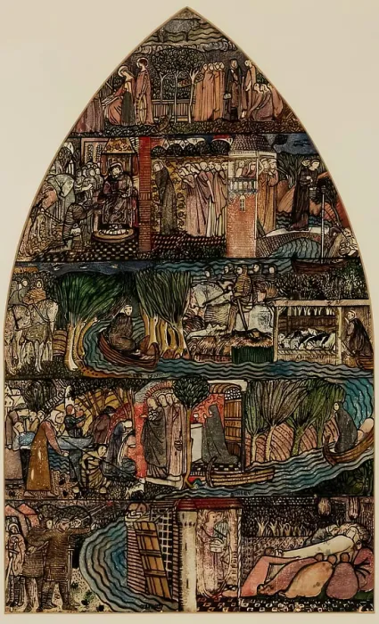 Framed Print : St Frideswide - Design for Stained Glass Window, Christchurch Oxford, 1859. Creator: Sir Edward Coley Burne-Jones Framed Print : St Frideswide - Design for Stained Glass Window, Christchurch Oxford, 1859. Creator: Sir Edward Coley Burne-Jones
