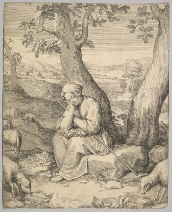 Framed Print : St. Genevieve. Creator: Claude Mellan Framed Print : St. Genevieve. Creator: Claude Mellan