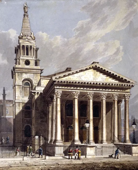Framed Print : St George, Bloomsbury, Holborn, London, 1811. Artist: George Shepherd Framed Print : St George, Bloomsbury, Holborn, London, 1811. Artist: George Shepherd