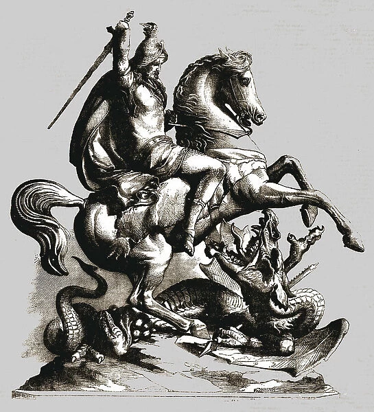 St George and the Dragon, 1854. Creator: Unknown