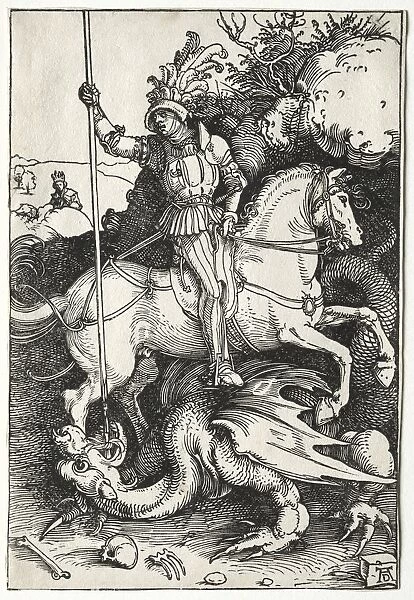 St. George Killing the Dragon, 1500s. Creator: Albrecht Dürer (German, 1471-1528)
