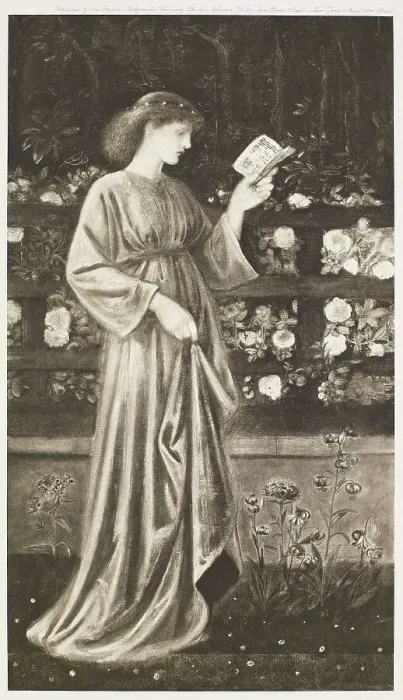 Framed Print : St George Series - The King's Daughter or The Princess in the Garden, c1860s, (1900). Creator: Unknown Framed Print : St George Series - The King's Daughter or The Princess in the Garden, c1860s, (1900). Creator: Unknown