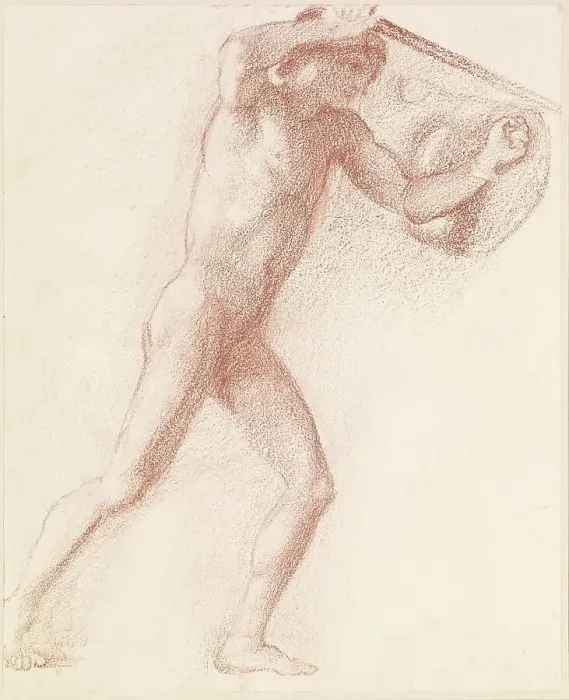 Framed Print : St George Series - Male Nude - Study of St George for St George slaying the Dragon, 1865. Creator: Sir Edward Coley Burne-Jones Framed Print : St George Series - Male Nude - Study of St George for St George slaying the Dragon, 1865. Creator: Sir Edward Coley Burne-Jones
